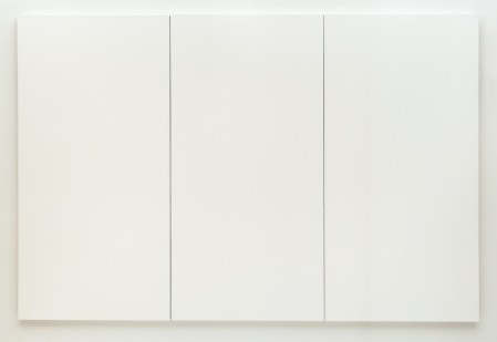 Robert Rauschenberg. White Painting [three panel]. 1951. Oil on canvas. SFMOMA.